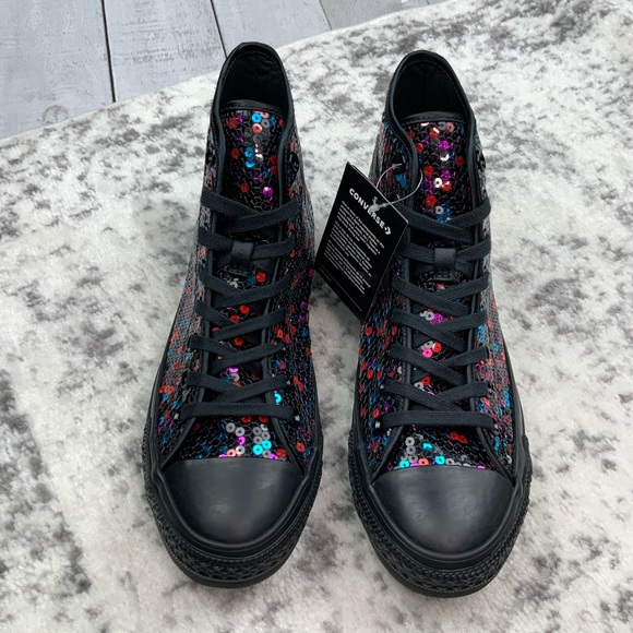 NIB Converse CTAS HI sequined women’s sneakers - Picture 2 of 8